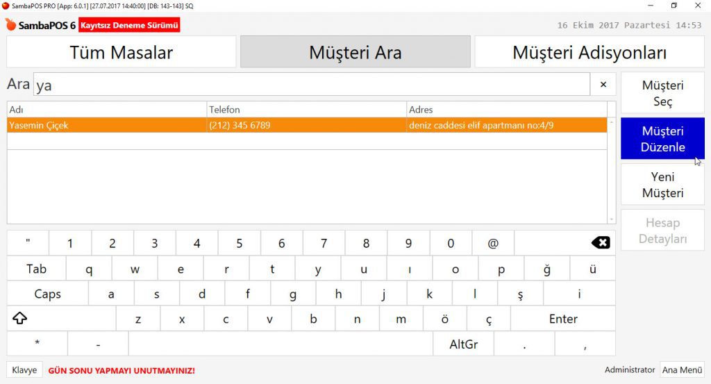 5.1.10.b. Müşteri Hesabı Nasıl Oluşturulur?