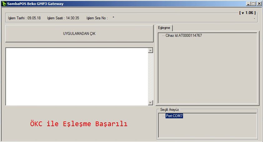 2018-05-09_14-30-59-1 6.8. Beko 300TR Yazarkasa GMP3 (Kablolu Bağlantı) Entegrasyon Nasıl Yapılır?
