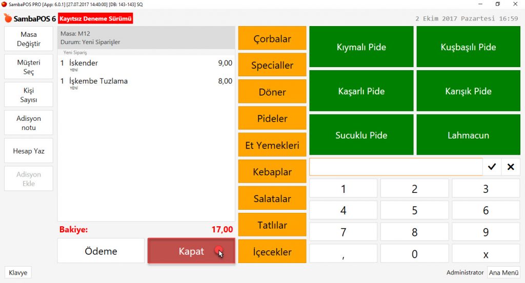 5.1.1.a. Masaya Sipariş Nasıl Alınır?