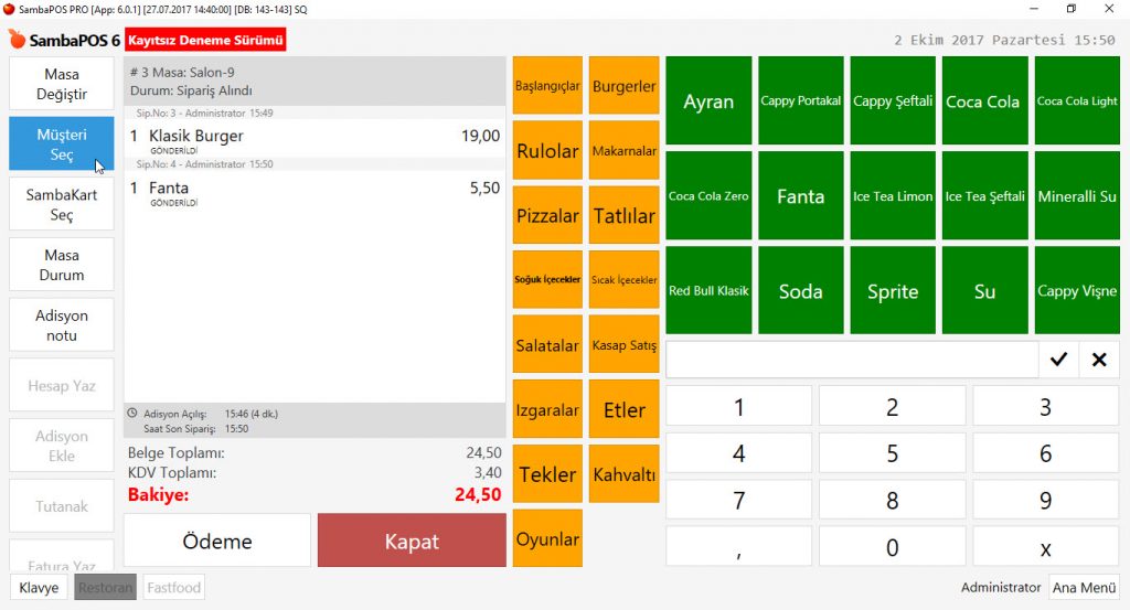 5.1.9.d. Masa veya Adisyona Müşteri Nasıl Seçilir?
