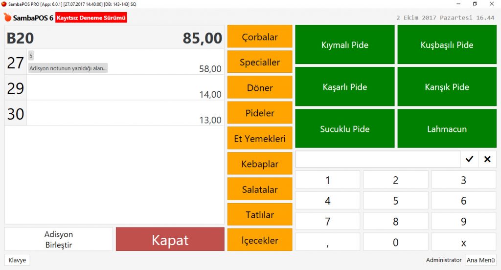 5.1.3.c. Adisyon ve Masa Birleştirme Nasıl Yapılır?