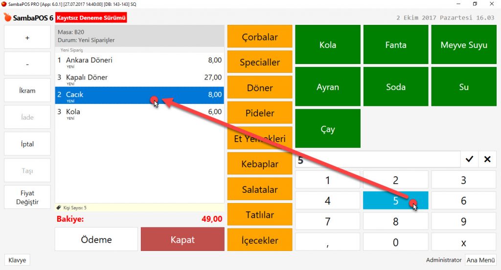 5.1.1.d. Ürün Fiyatı Anlık Nasıl Değiştirilir?