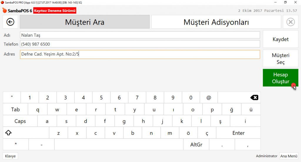 5.4.3. Müşteri Hesabına Açık Hesap Ödeme Nasıl Alınır?