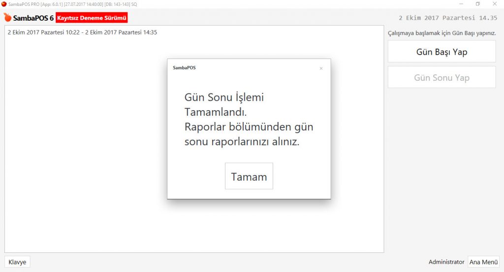 5.5.1.b. GünSonu Nasıl Yapılır?