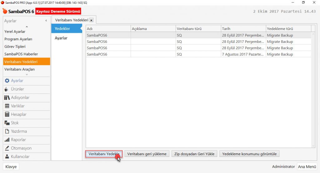 5.5.3. Yedek (Backup) Nasıl Alınır?