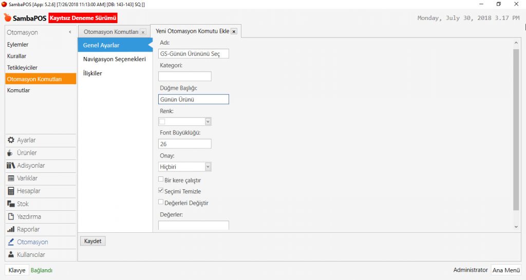 4.9. Günün Spesiyali Ürünleri Nasıl Tanımlanır?