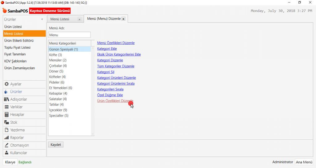 4.9. Günün Spesiyali Ürünleri Nasıl Tanımlanır?