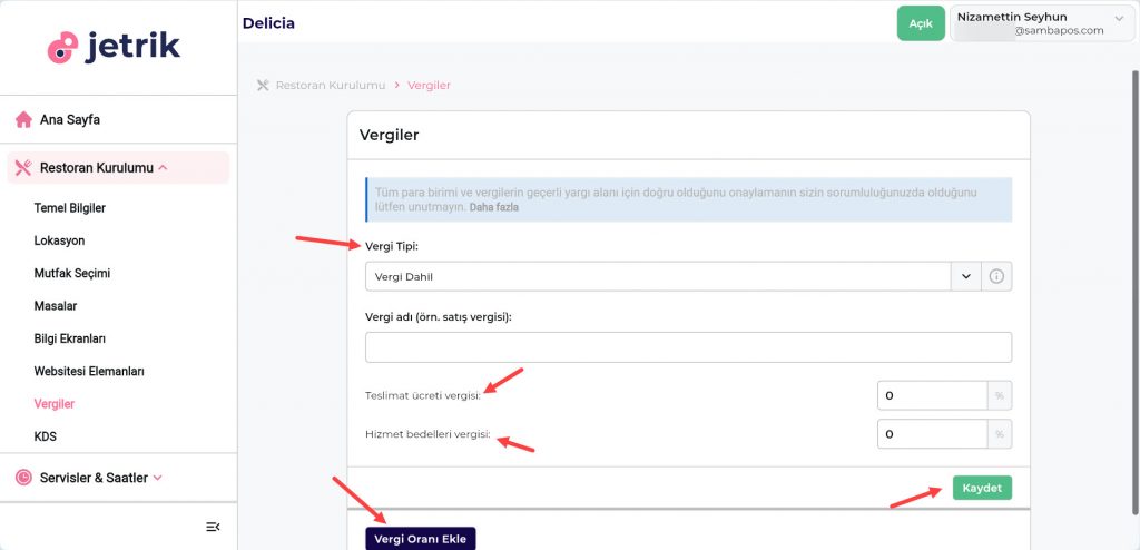 6.23. Jetrik QR Menu Entegrasyonu Nasıl Yapılır?