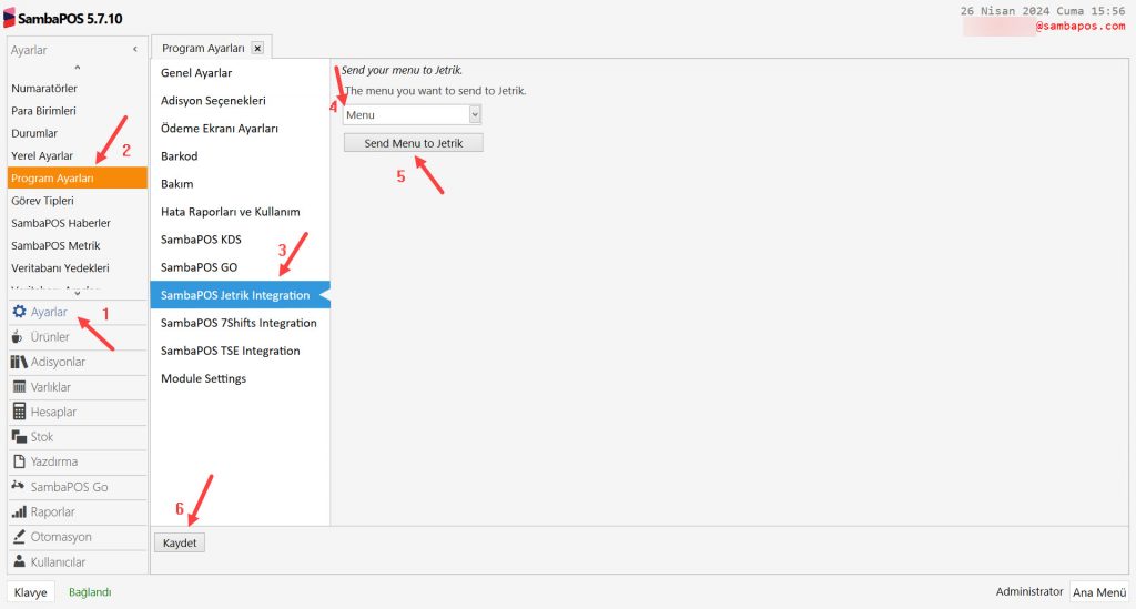 6.23. Jetrik QR Menu Entegrasyonu Nasıl Yapılır?