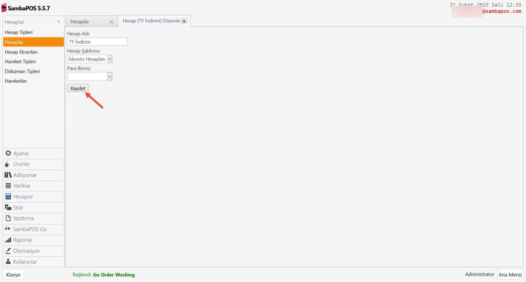 6.17. Go Order Trendyol Yemek Entegrasyonu