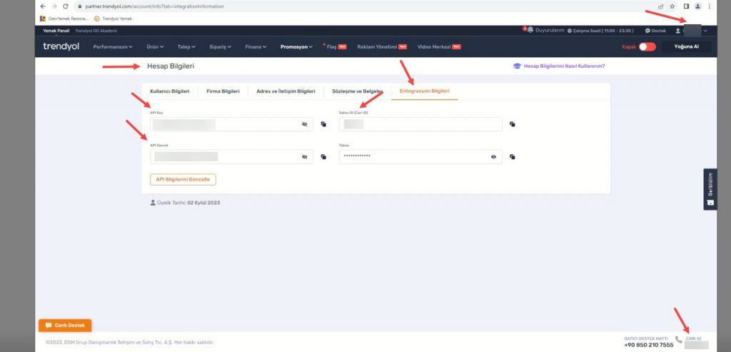 6.17. Go Order Trendyol Yemek Entegrasyonu